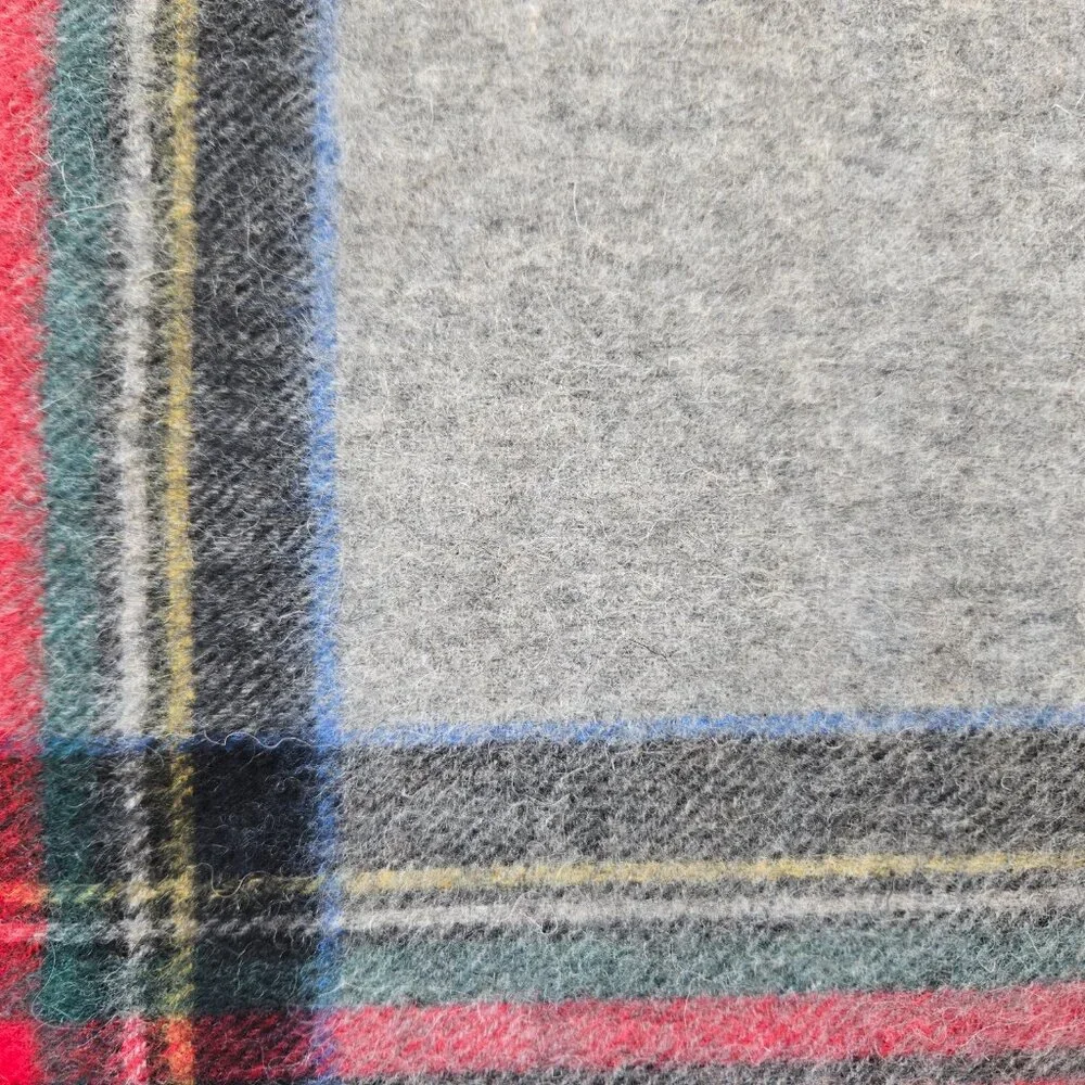 NEW Subtle Luxury 100% Wool Tartan Plaid Wrap Cape
